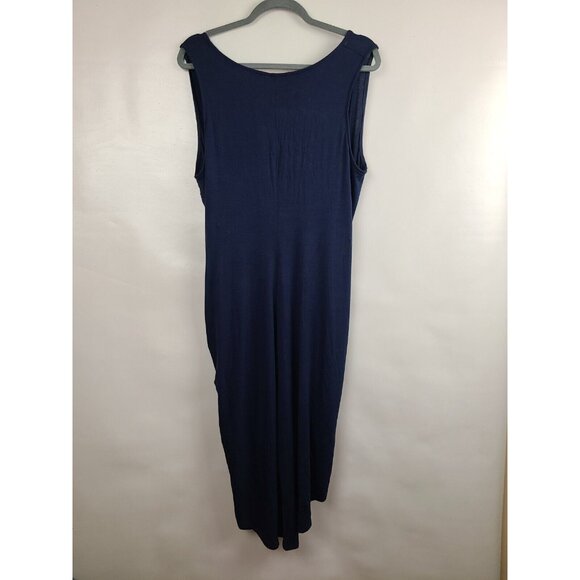 The Vanity Room Womens Dress Size 2X Navy Knot Front Hi-Low Sleeveless Jersey - Picture 4 of 9